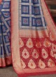 Wedding Wear Saree In Navy Blue Color